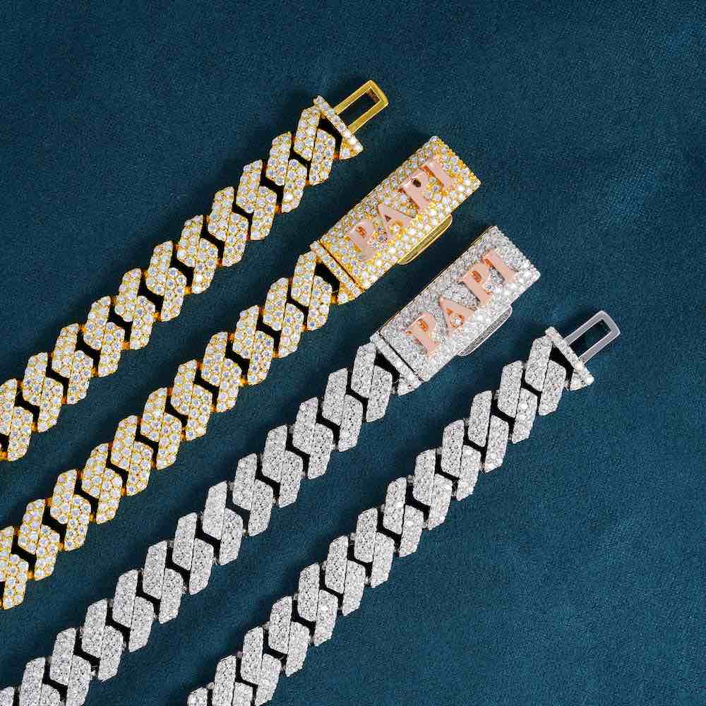 10MM 2 row custom clasp moissanite cuban link chain clasp