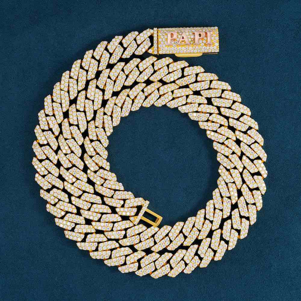 10MM 2 row custom clasp moissanite cuban link chain