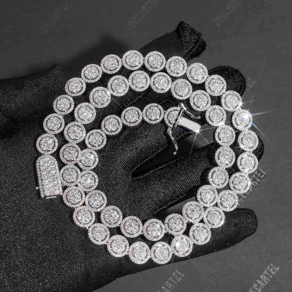 10MM bezel set iced out tennis chain hand