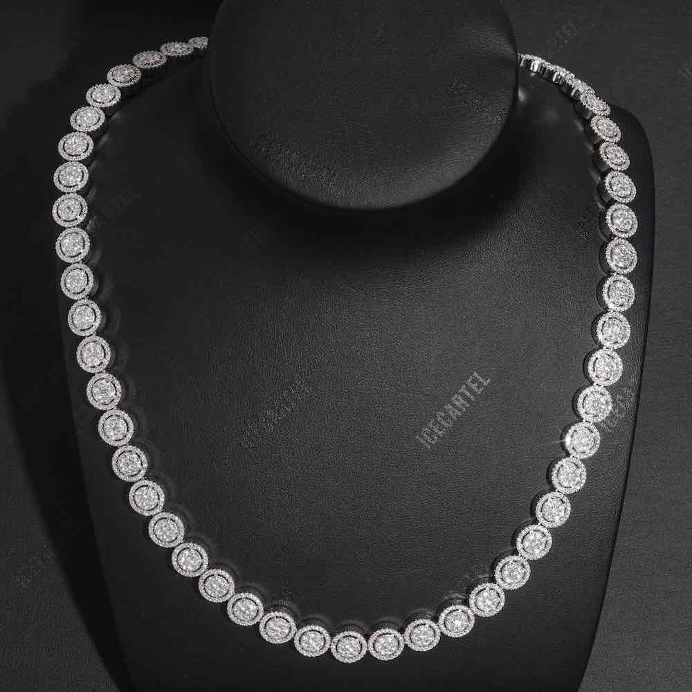 10MM bezel set iced out tennis chain neck