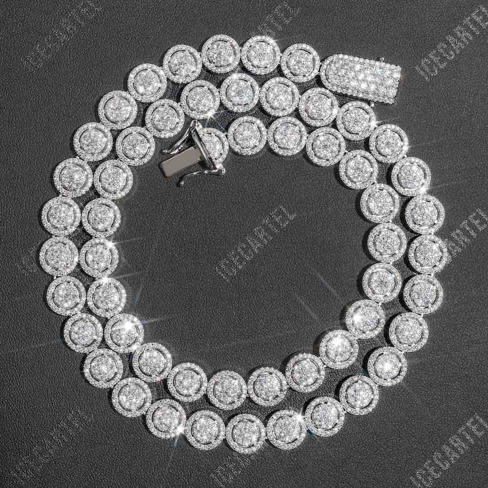 10MM bezel set iced out tennis chain