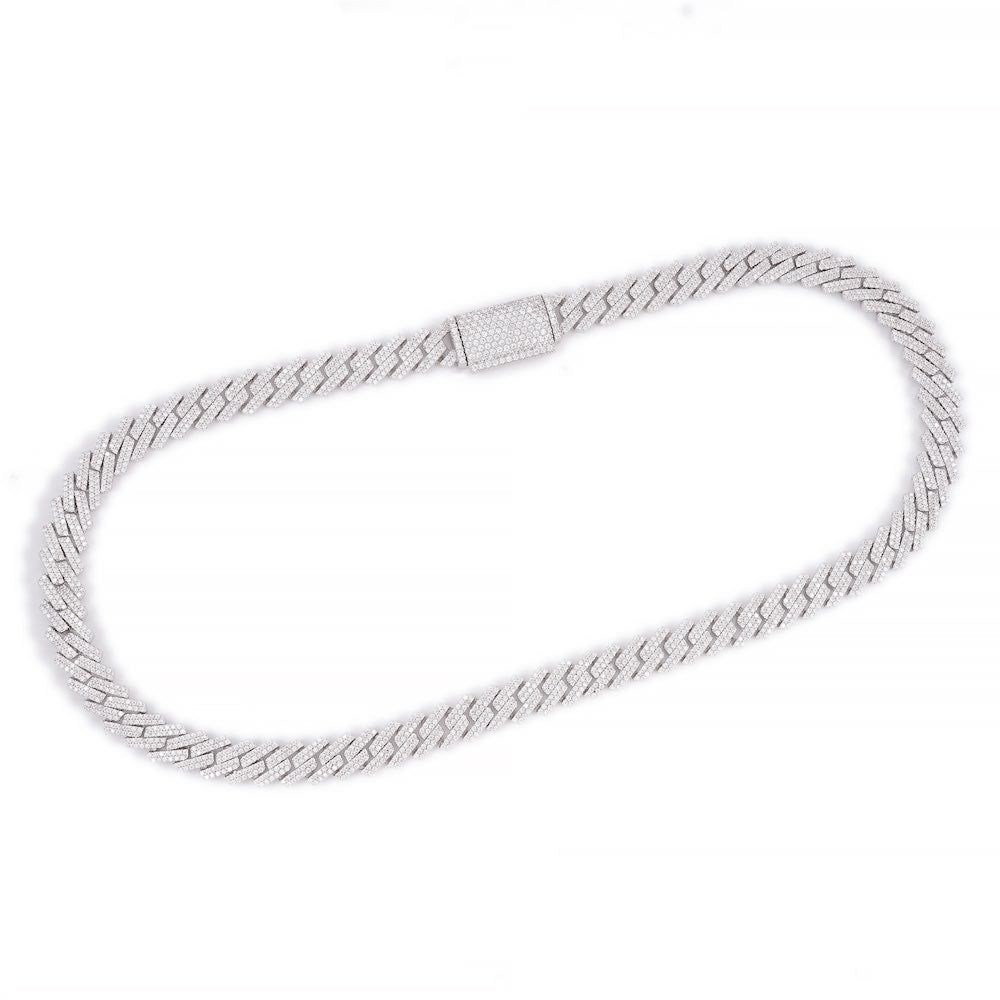 10MM Diamond Cuban Link Chain 14K Solid Gold Full