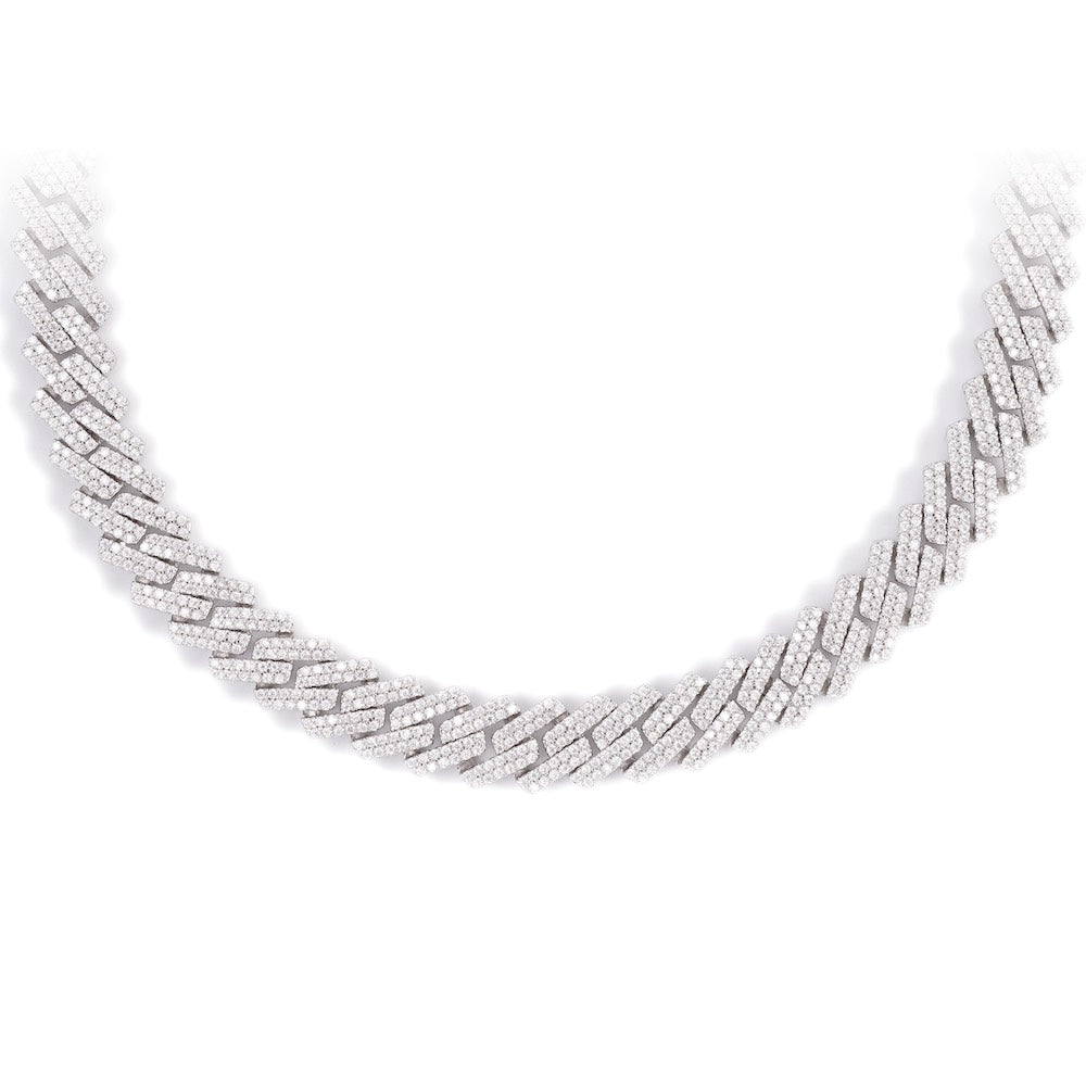 10MM Diamond Cuban Link Chain 14K Solid Gold