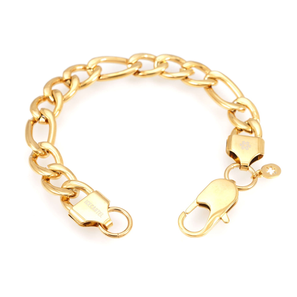 10mm figaro bracelet 14k yellow gold icecartel o