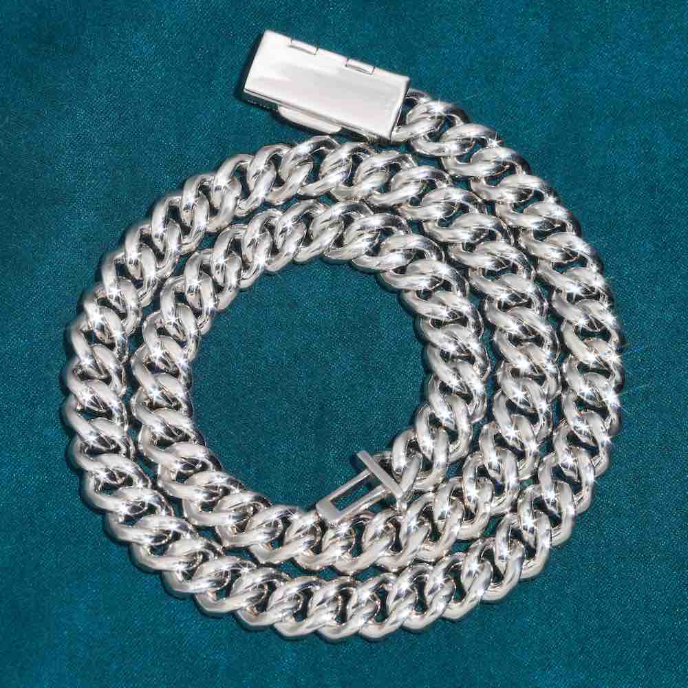 10mm halo set iced out cuban link chain back