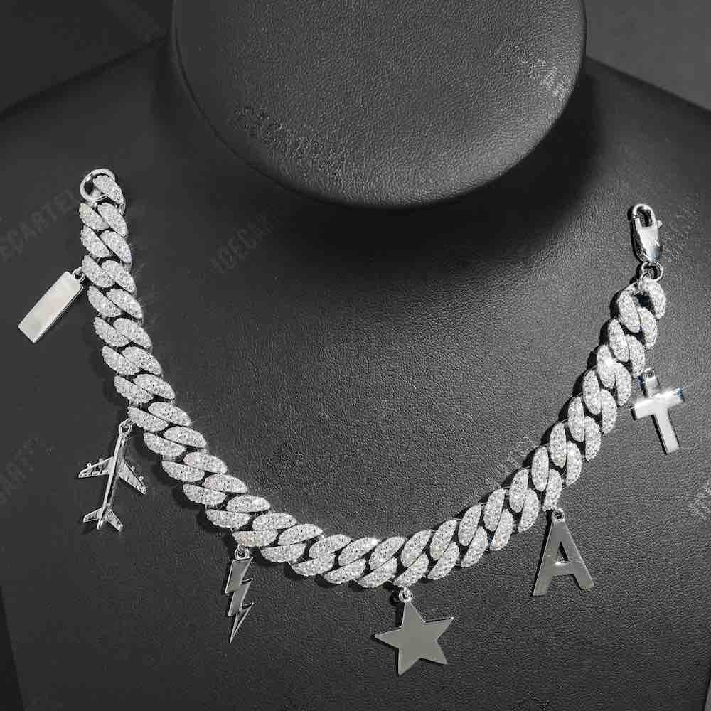 10MM iced out miami cuban link custom bracelet display