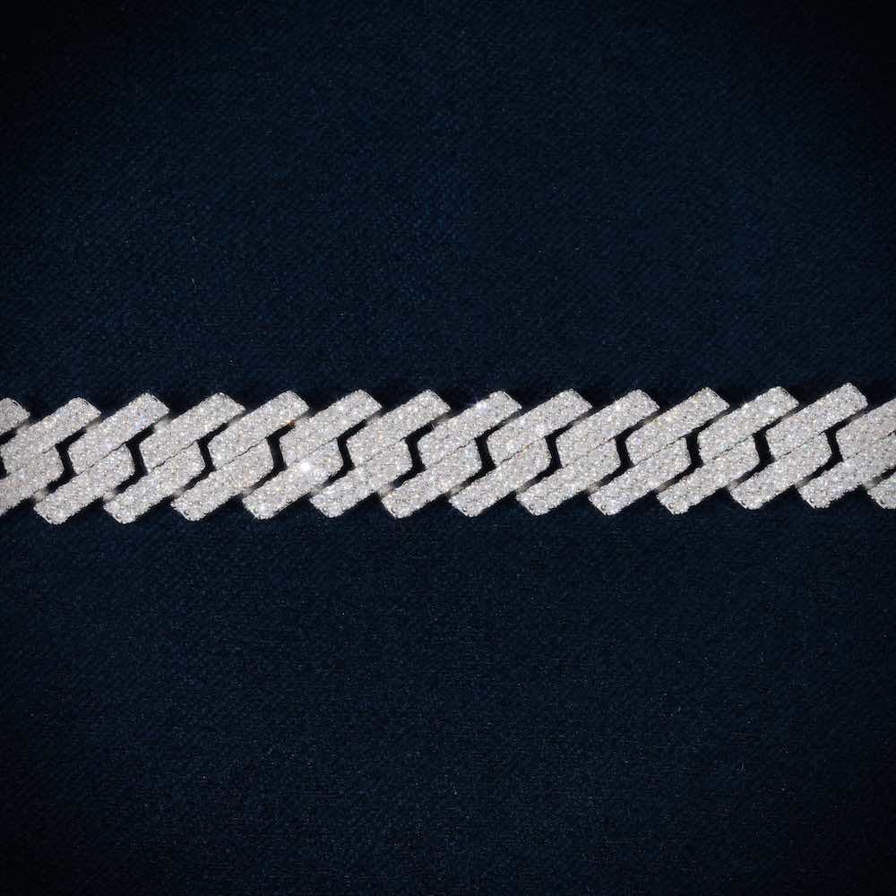 10MM Moissanite Cuban Link Bracelet 14K Gold