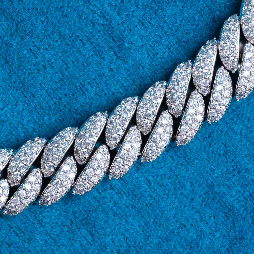 10mm moissanite prong miami cuban link chain diamond