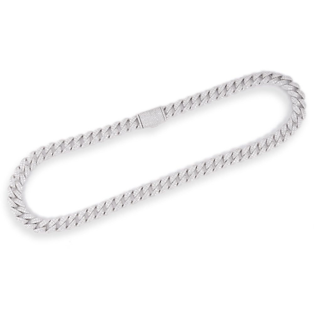 12MM 2-Row Diamond Miami Cuban Chain 14K Solid Gold full