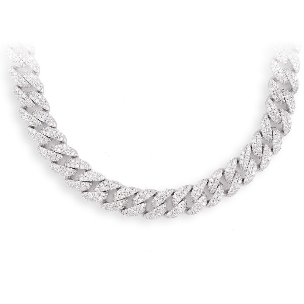12MM 2-Row Diamond Miami Cuban Chain 14K Solid Gold