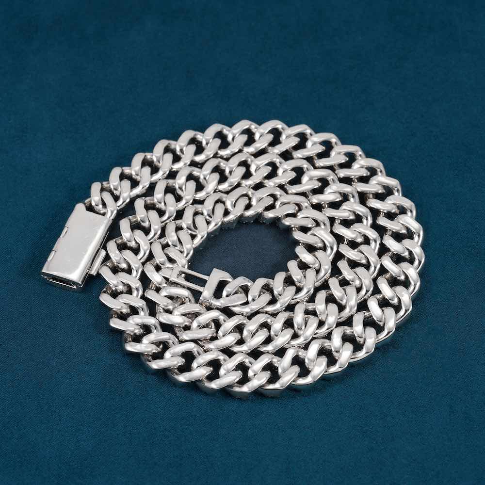 12MM Moissanite 1 row miami cuban link chain backside