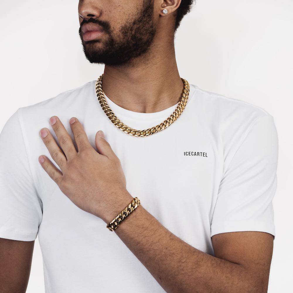 12MM cuban link bracelet 14k yellow gold model