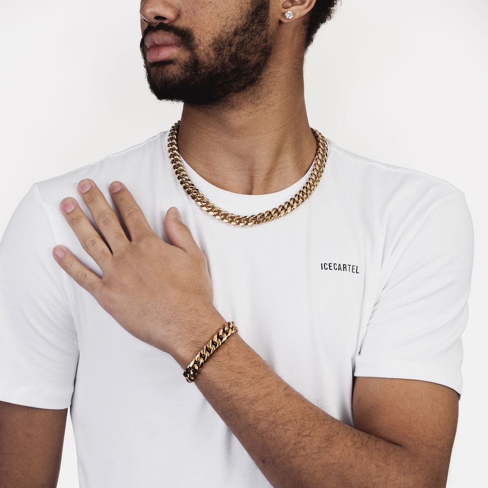 12mm cuban link chain yellow gold model