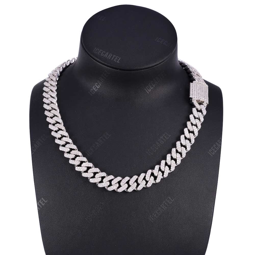 13MM Diamond Cuban Link Chain 14K Solid Gold neck