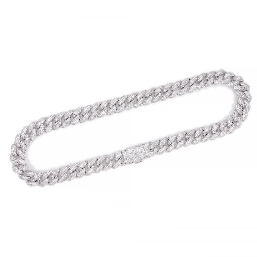 14MM Diamond Miami Cuban Chain 14K Solid Gold full