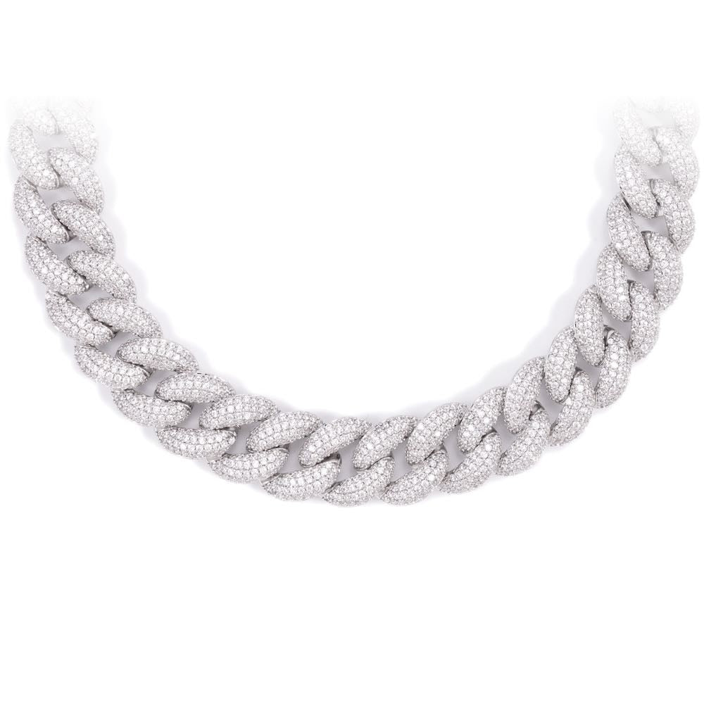 14MM Diamond Miami Cuban Chain 14K Solid Gold