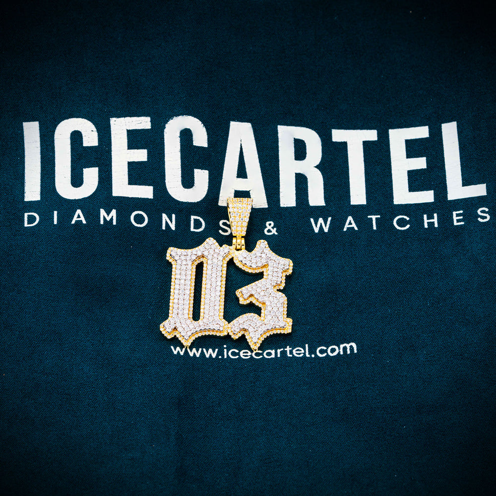 14k gold custom vvs moissanite pendant two tone