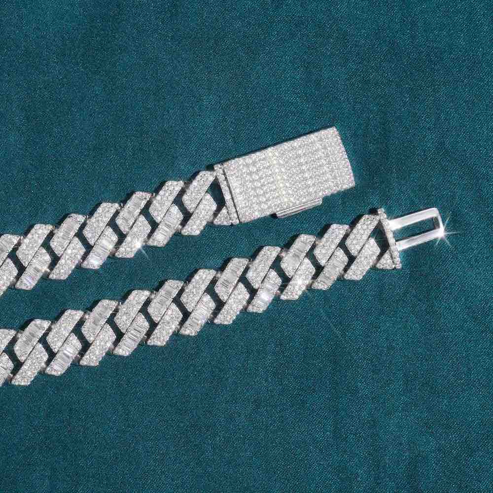 15MM Iced out diamond cuban link chain clasp