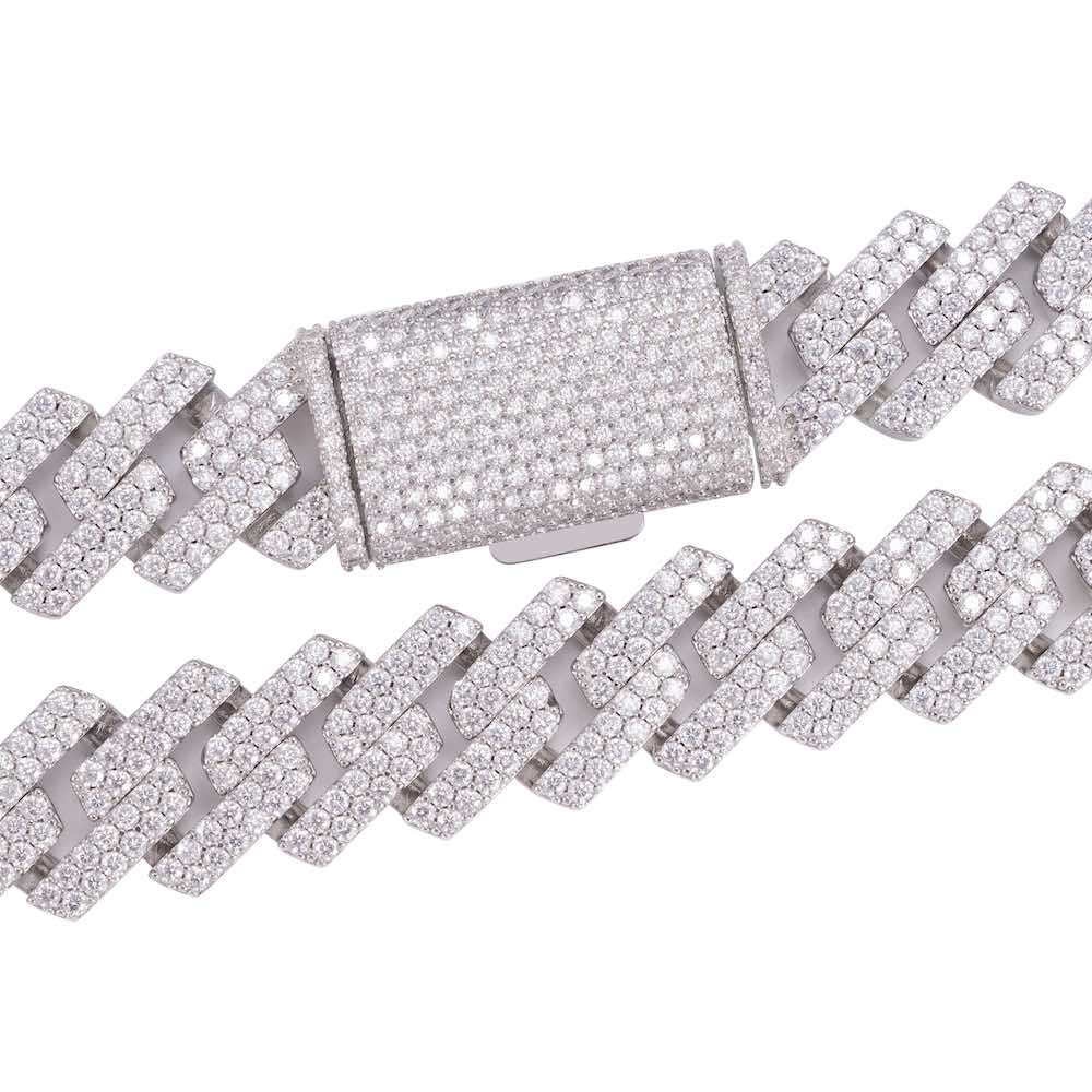 15MM 2-Row Diamond Cuban Chain 14K Solid Gold Clasp