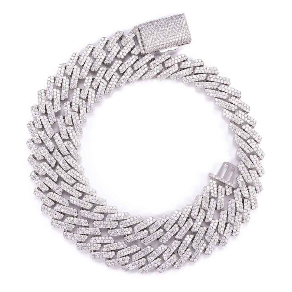 15MM 2-Row Diamond Cuban Chain 14K Solid Gold First