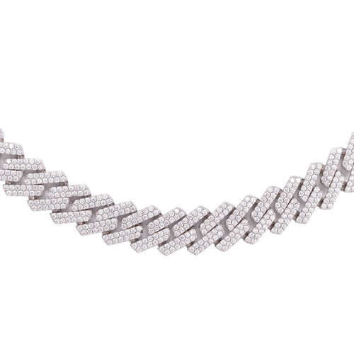 15MM 2-Row Diamond Cuban Chain 14K Solid Gold