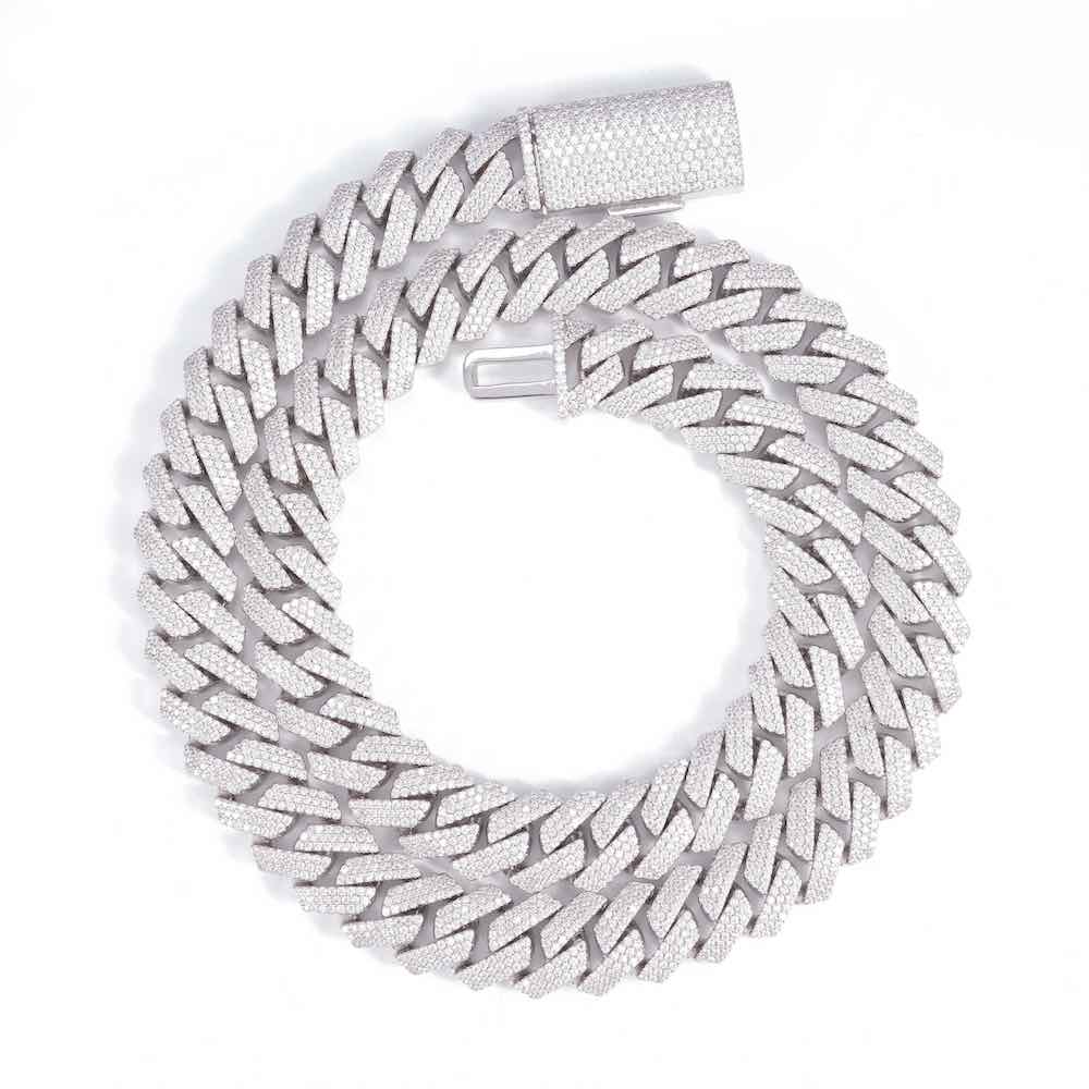 15MM 3-Row Diamond Cuban Chain 14K Solid Gold First