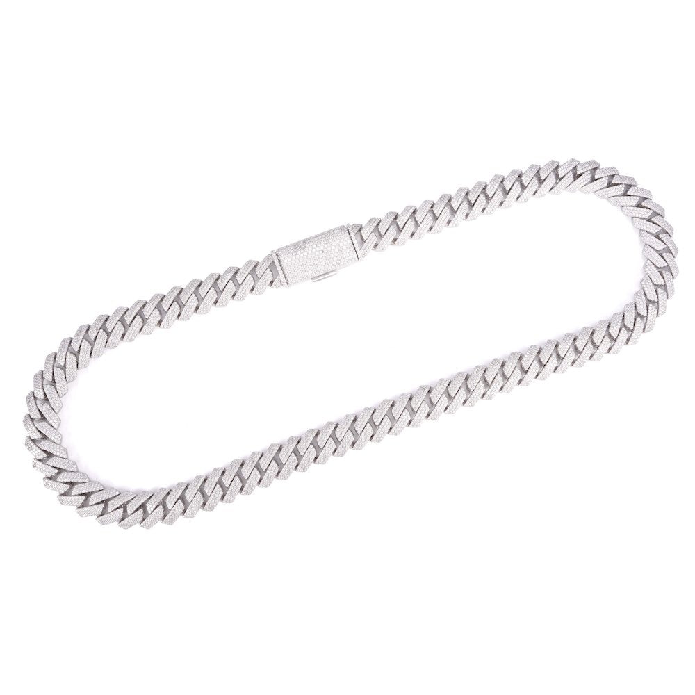 15MM 3-Row Diamond Cuban Chain 14K Solid Gold Full