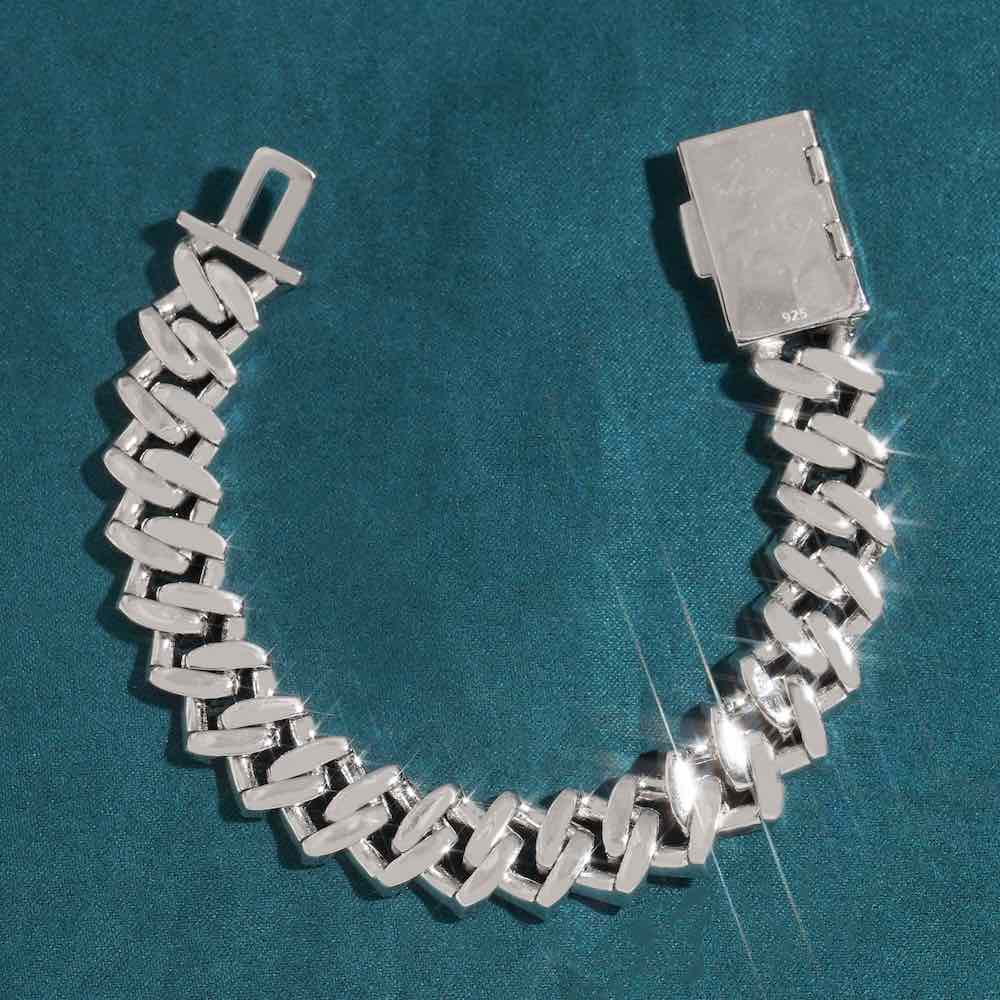 15MM Moissanite 2 Row Cuban Link Bracelet back