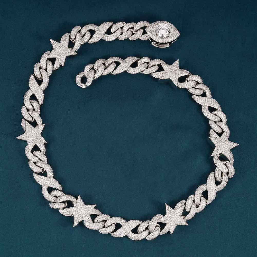 15MM Moissanite Infinity Link Star Chain background