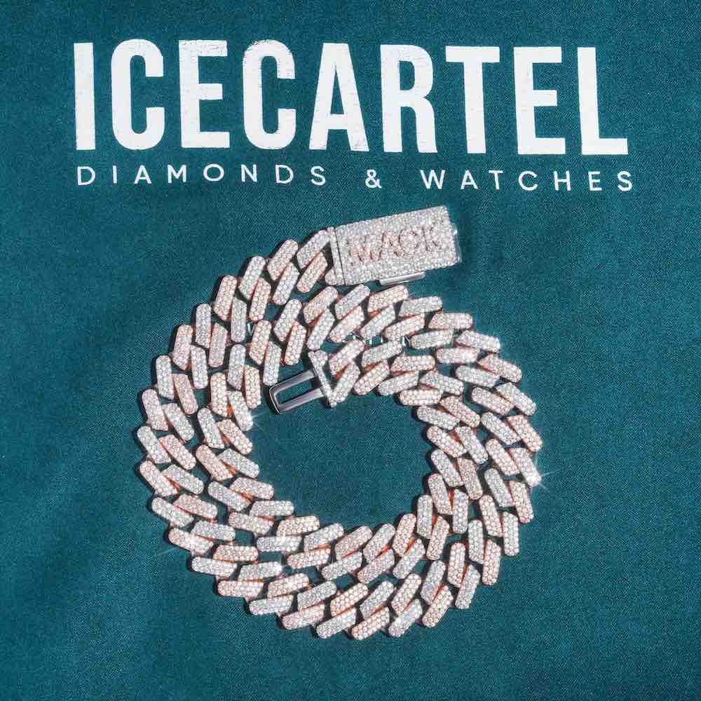 15MM two tone iced out diamond chain