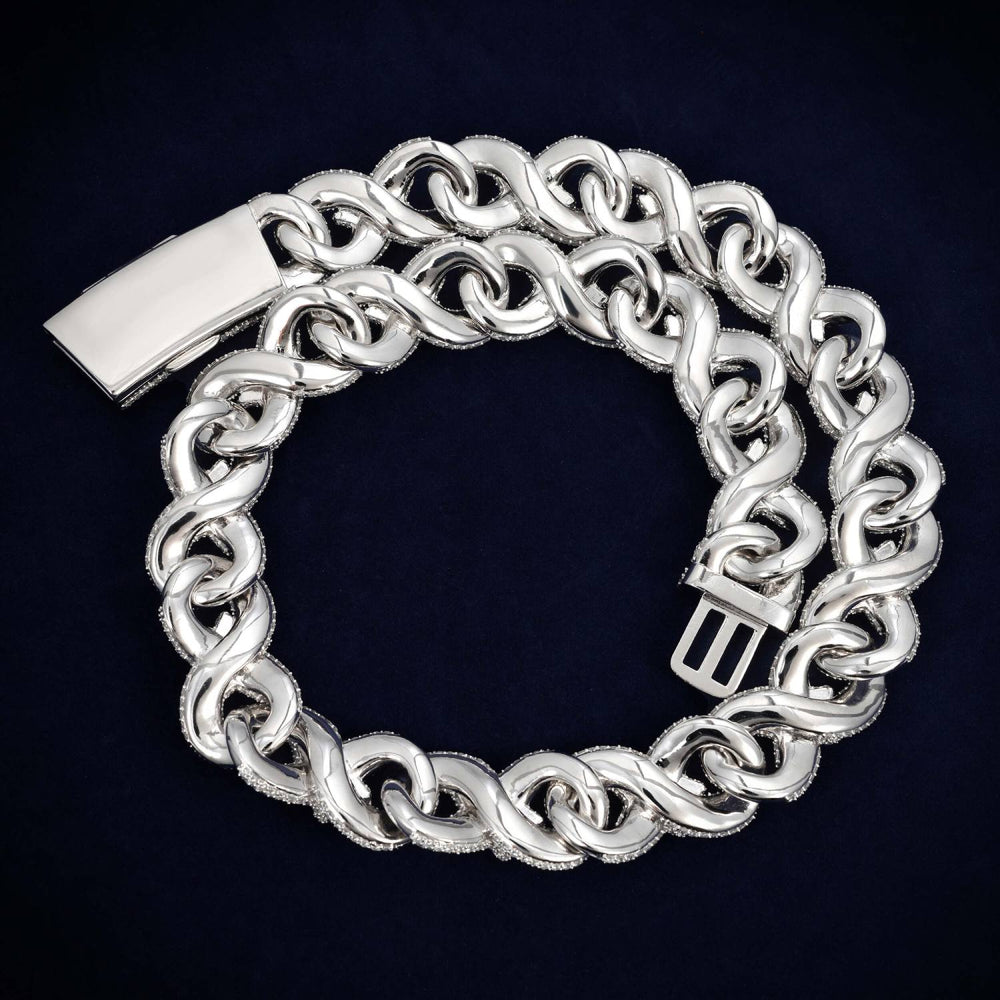 18mm custom moissanite smokepurpp infinity link chain 14k gold icecartel back