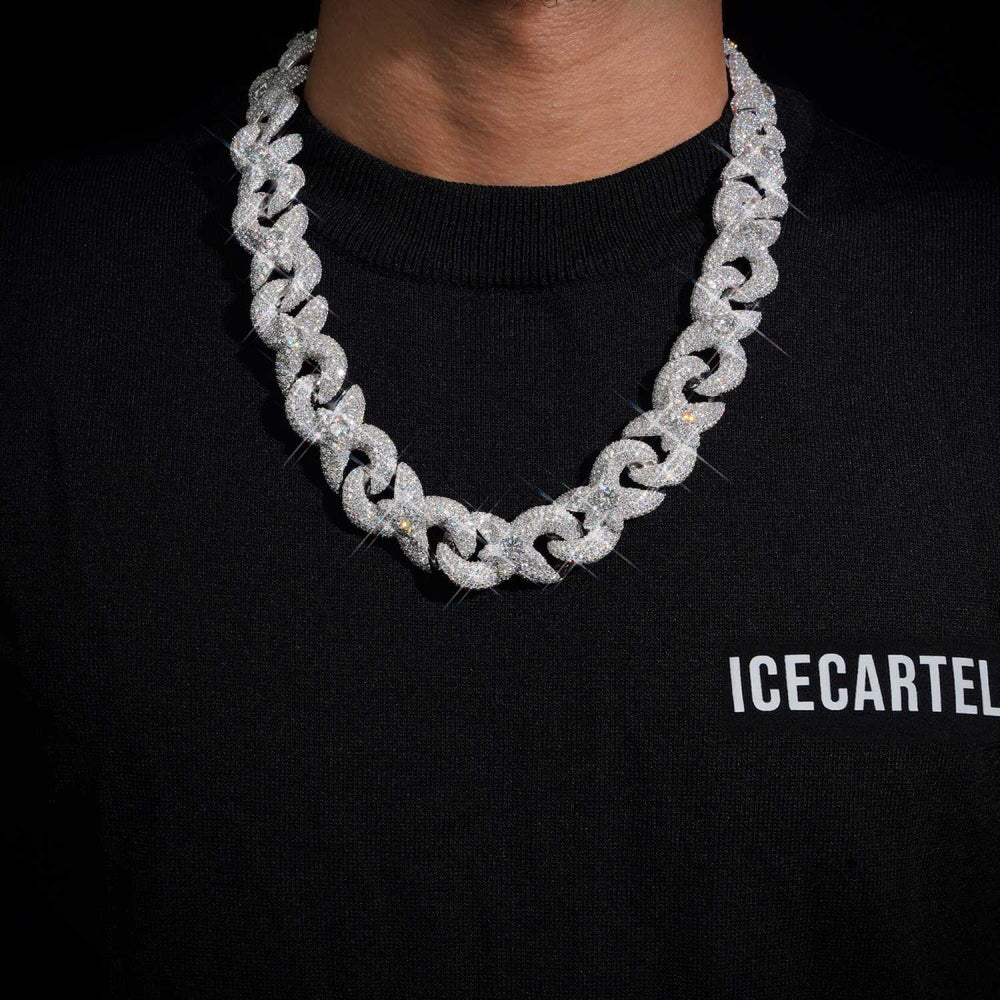 18mm custom moissanite smokepurpp infinity link chain 14k gold icecartel model