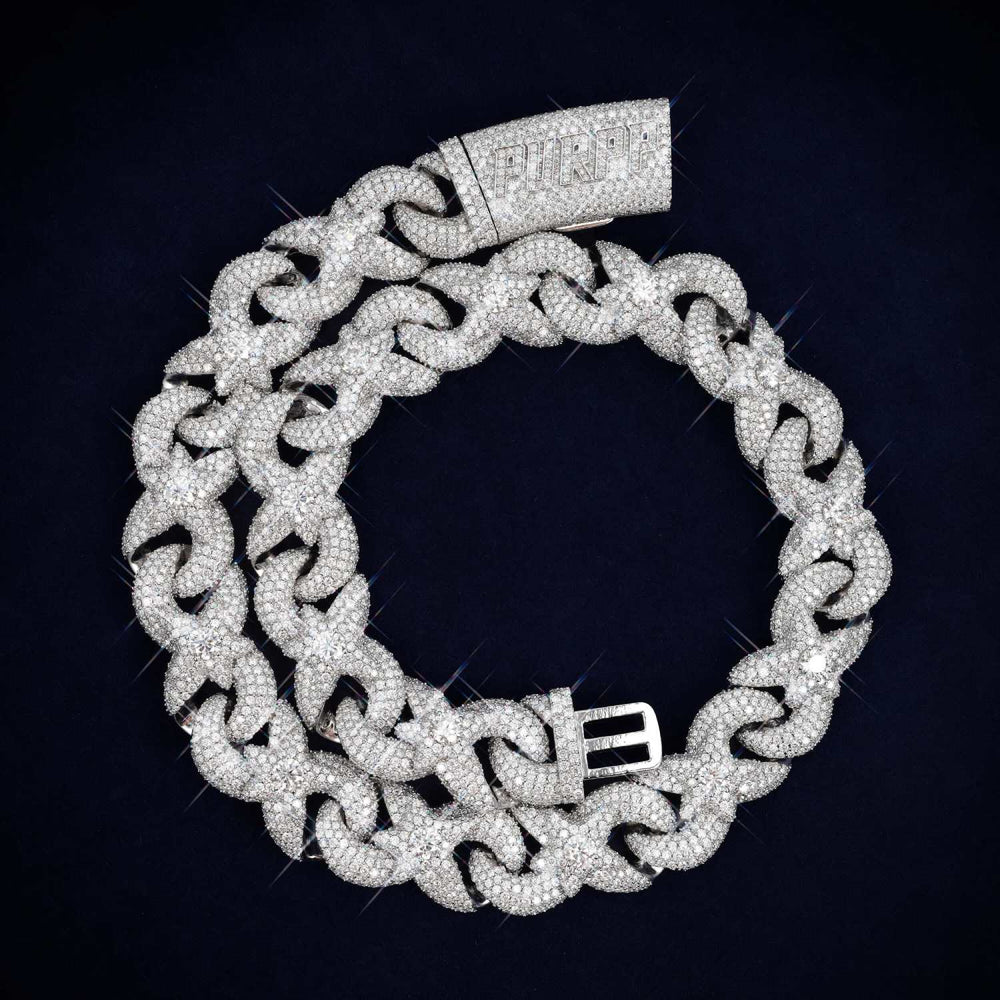 18mm custom moissanite smokepurpp infinity link chain 14k gold icecartel up