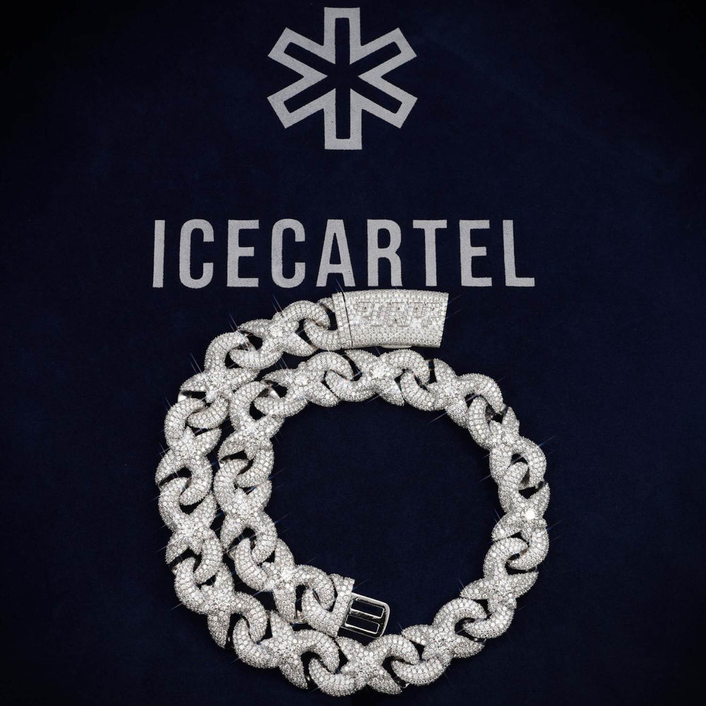 18mm custom moissanite smokepurpp infinity link chain 14k gold icecartel