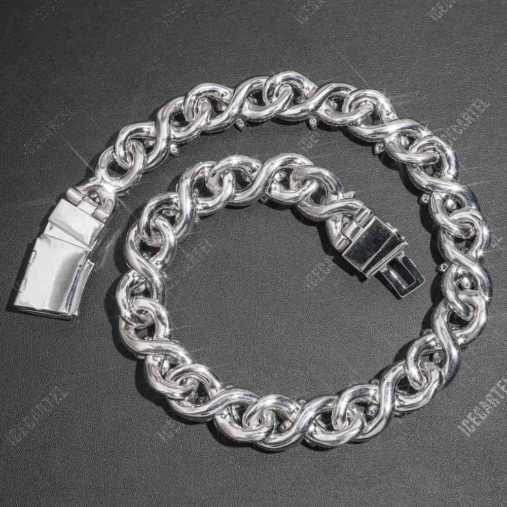 18MM iced out flower miami cuban link chain back