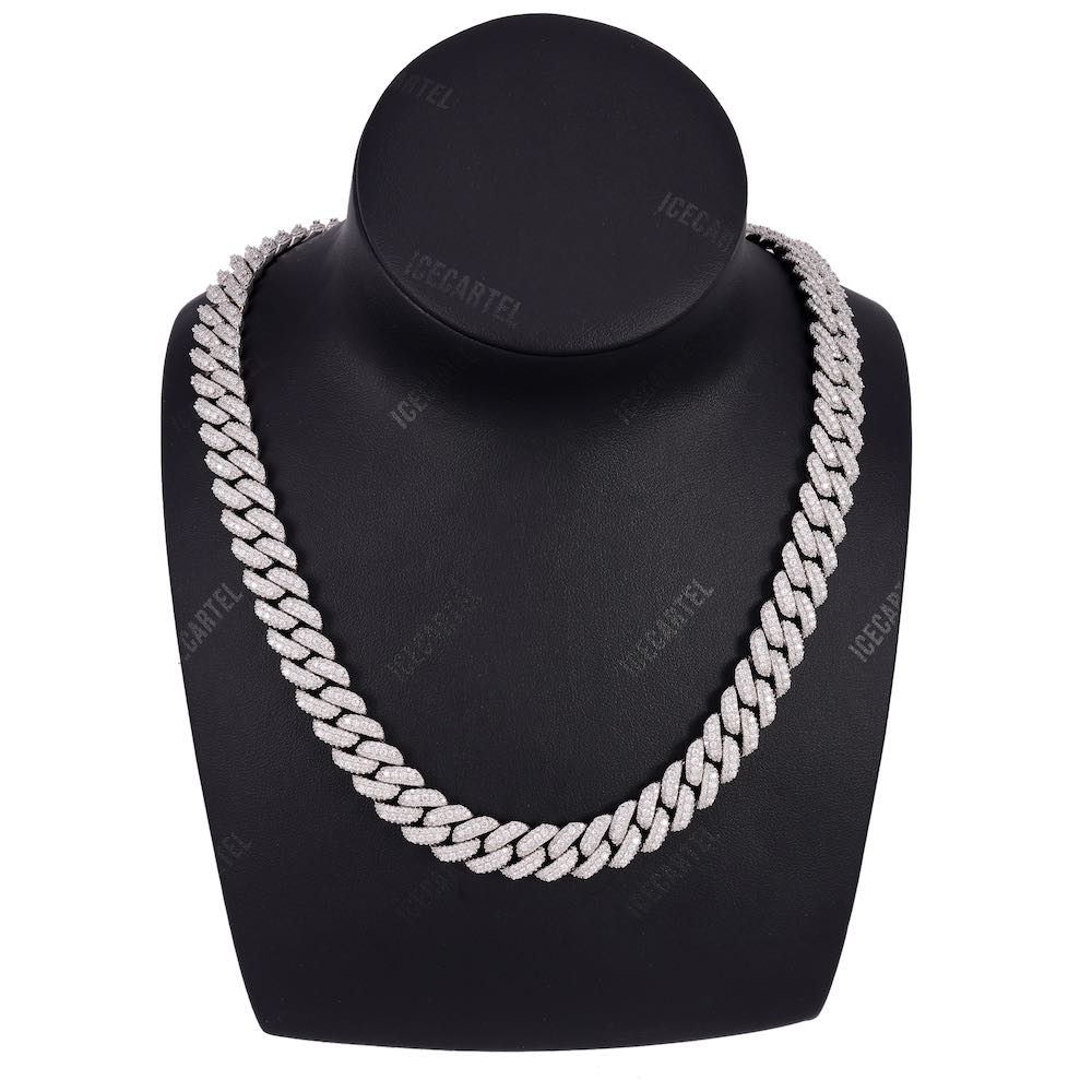 18MM Pointer Diamond Cuban Link Chain 14K Solid Gold