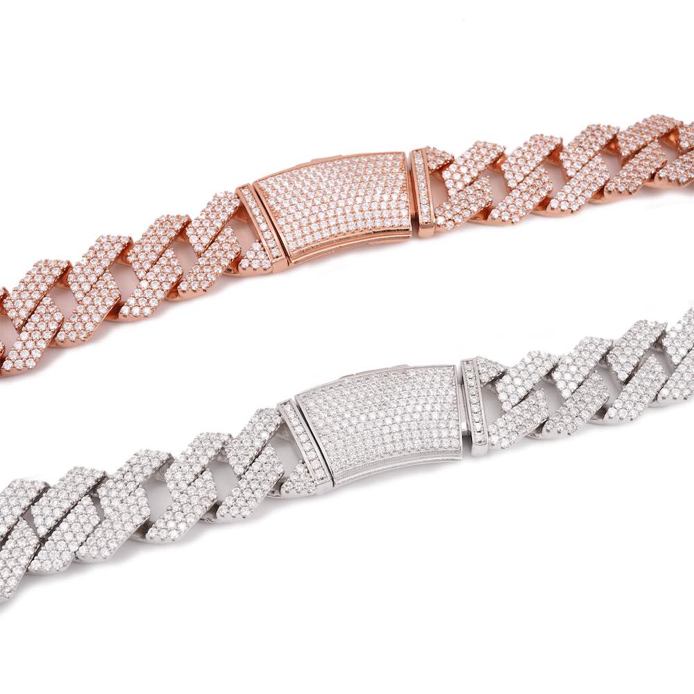 19MM Pointer Diamond Cuban Link Chain 14K Solid Gold Clasp