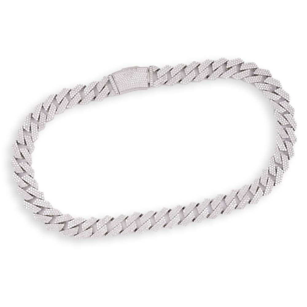 19MM Pointer Diamond Cuban Link Chain 14K Solid Gold Full