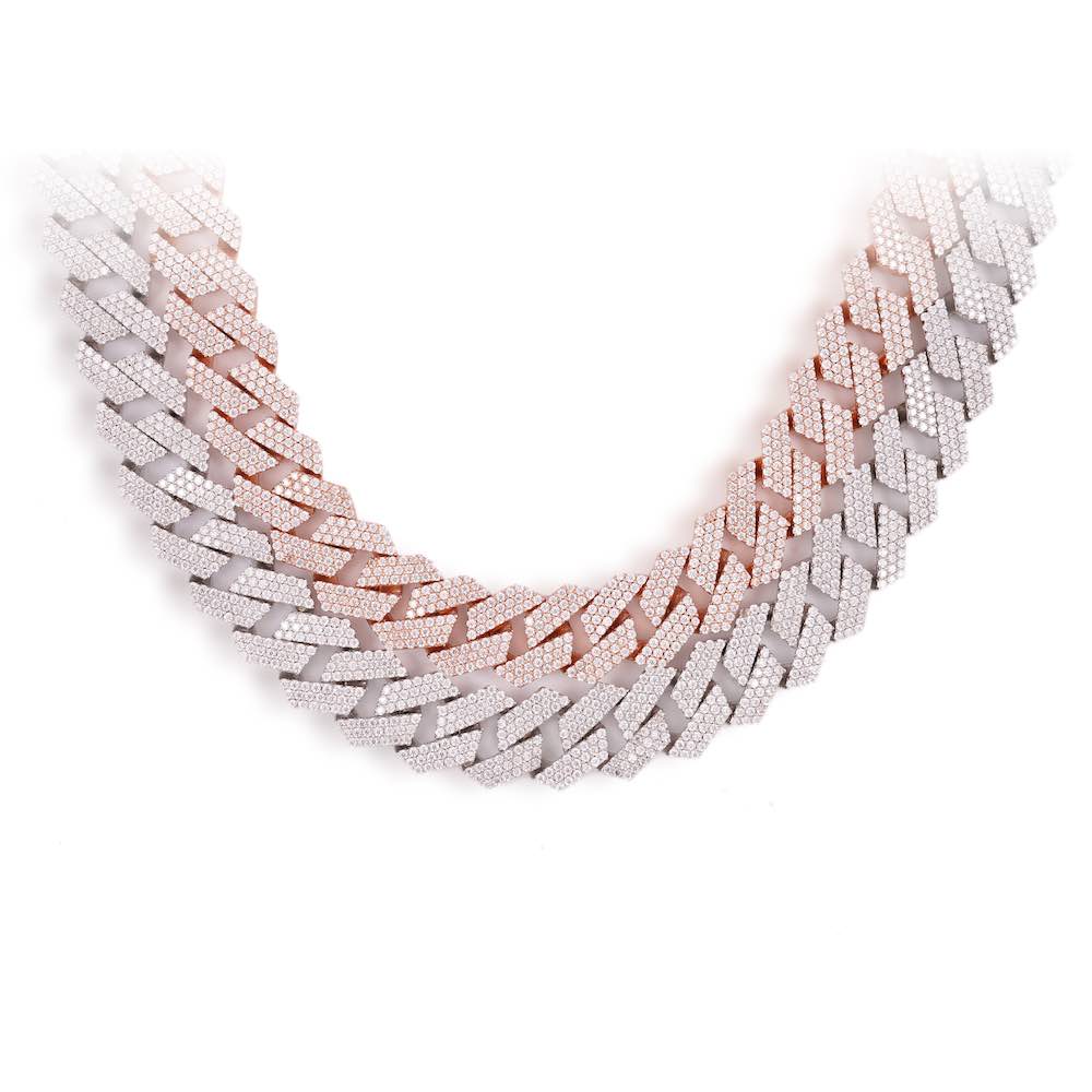 19MM Pointer Diamond Cuban Link Chain 14K Solid Gold