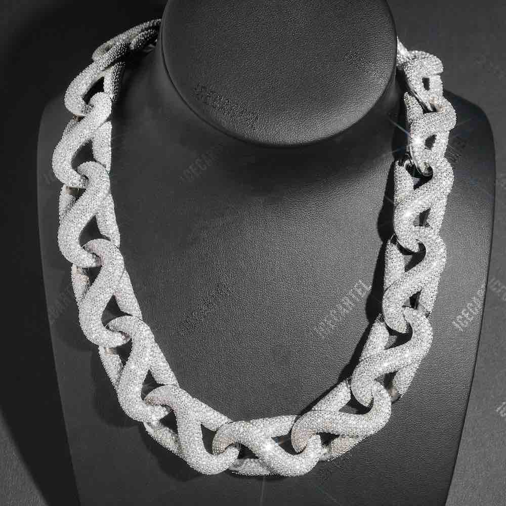 20MM iced out infinity paper clip chain neck