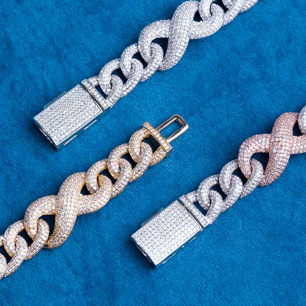 20MM vvs moissanite infinity link bracelet clasp