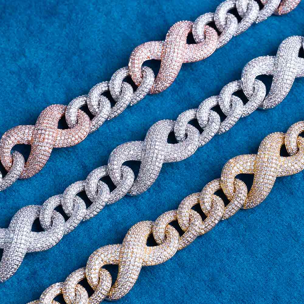 20MM vvs moissanite infinity link bracelet colors