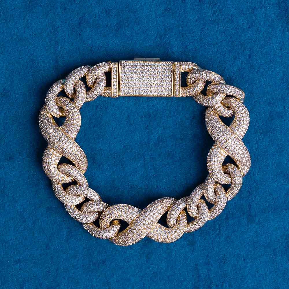 20MM vvs moissanite infinity link bracelet iced out