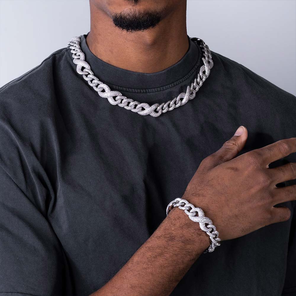 20MM vvs moissanite infinity link bracelet model