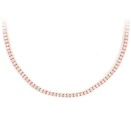 2MM Diamond Tennis Chain 14K Solid Rose Gold