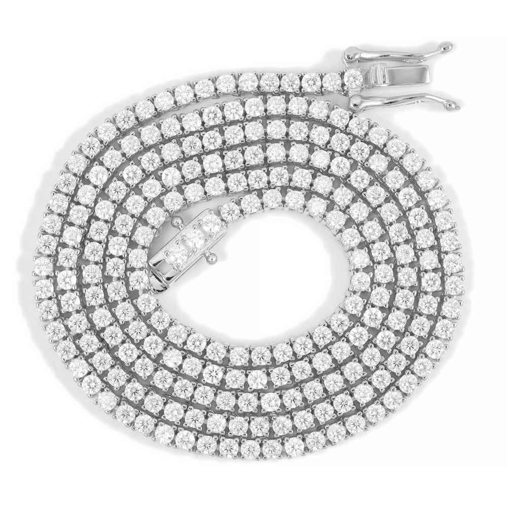 2MM Diamond Tennis Chain 14K Solid White Gold first