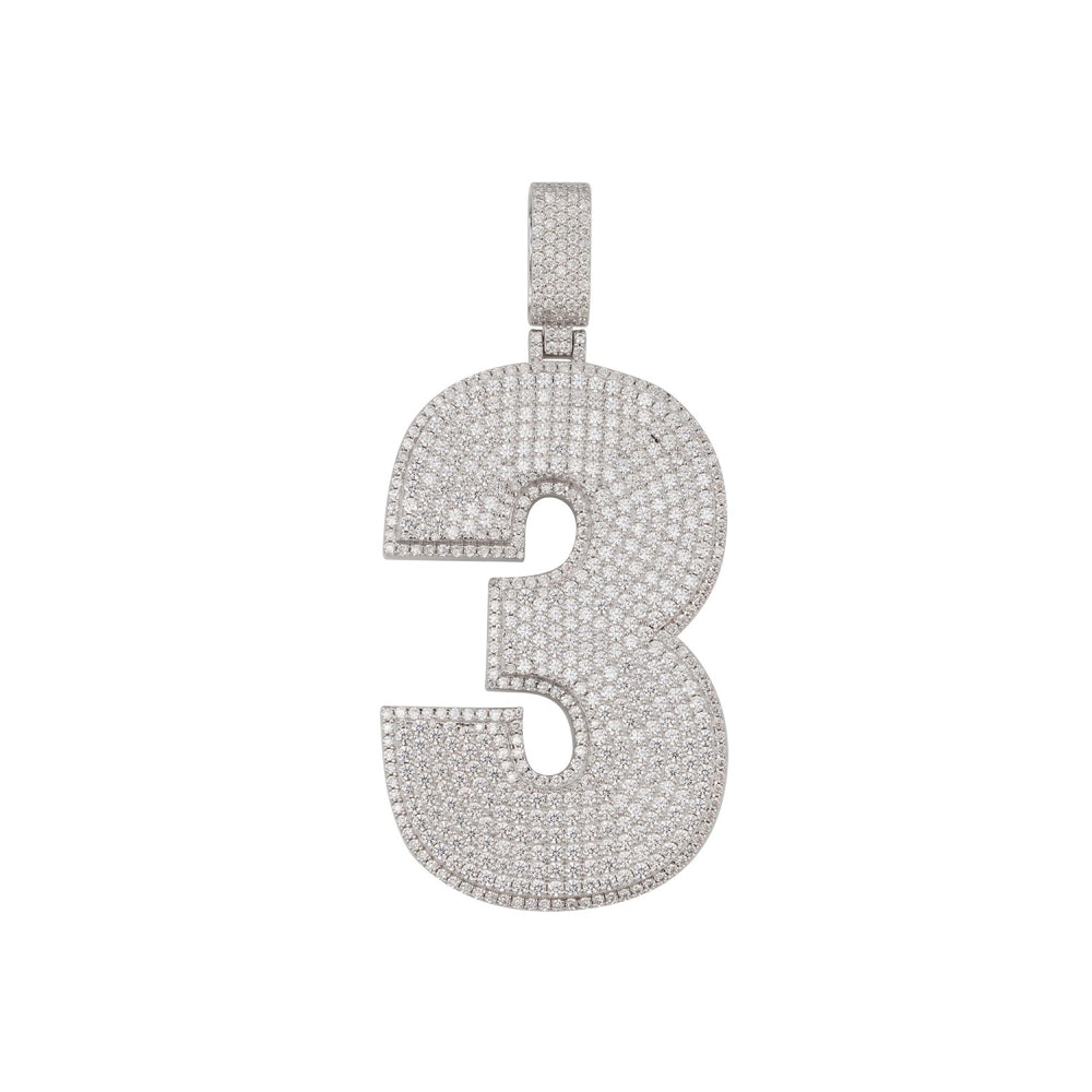 3 Custom Moissanite Pendant 14K Gold icecartel white