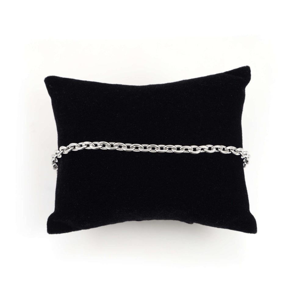 3mm curb link bracelet 14k white gold icecartel pillow