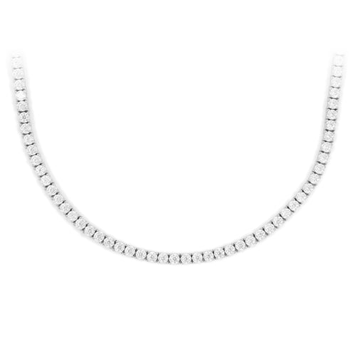 3MM Diamond Tennis Chain 14K Solid White Gold