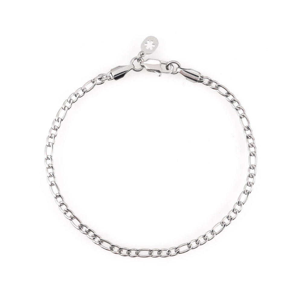 3mm figaro bracelet 14k white gold icecartel main